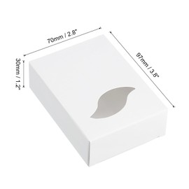 PATIKIL 3.8x2.8x1.2 Paper Soap Box with Window, 20 Pack Homemade Soap Boxes Leaf Presents Packaging Boxes for Birthday Christmas DIY Craft, White