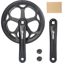 Prowheel Bike Crankset 46T/48T/52T - 170mm Universal Square Crankset Set Double Chain Cover 170MM Crank Aluminium Alloy Arm for Single/1/6/7/8 Speeds City Bike,Fat Bike,E-Bike,Folding Bike