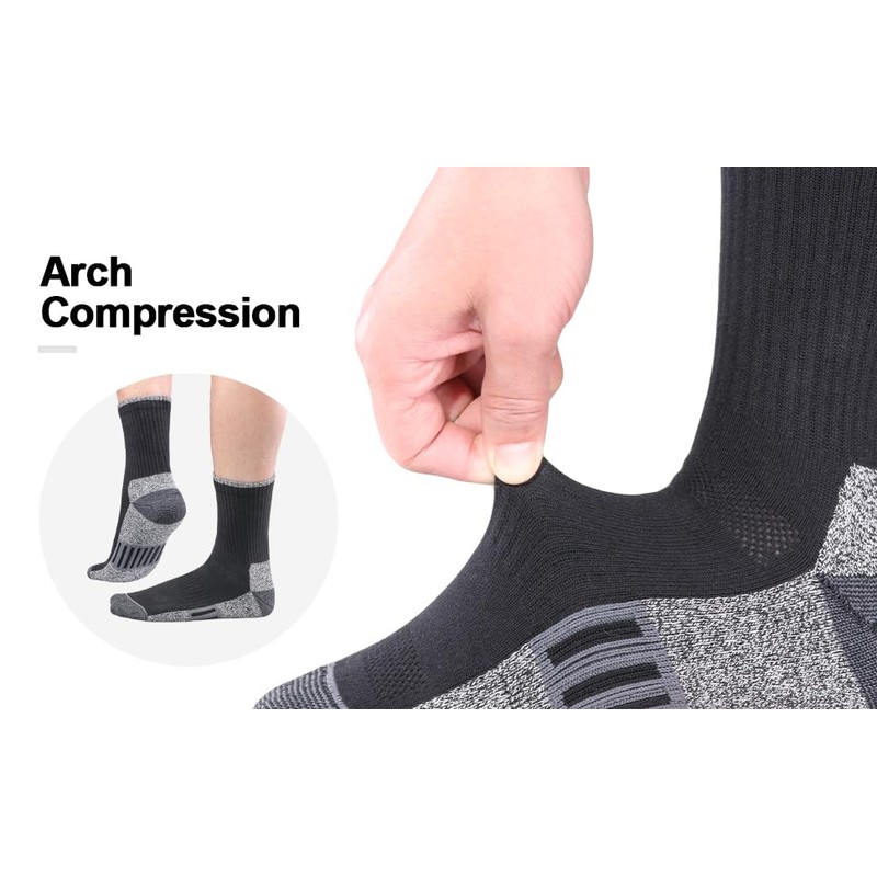 YUEDGE Men's Work Socks, Thick, Antibacterial, Odor Resistant, Breathable, Sweat