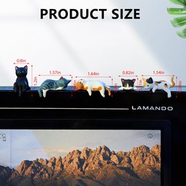 FALVFUN Cute Mini Car Cat Ornament, 5PCS Funny Vehicle Rear View Mirror & Dashboard Figurines Decoration, Automotive Interior Decor Accessories, Universal for SUV Sedan Truck