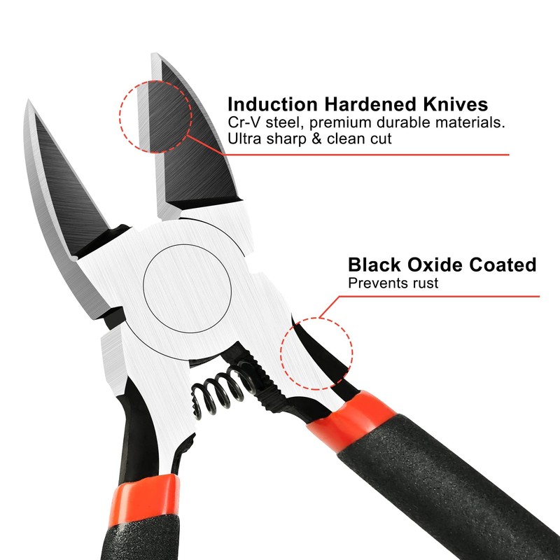 BOENFU 6 Inches Wire Cutters Heavy Duty Snips Flush Cut