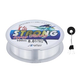 100 Meters Fishing Line, 8.0 Spool, 0.5mm Diameter Monofilament Line, Nylon Fishing Wire Wear-Resistant, Fish Wire Strong Tension for Sea Fishing, Widely Use in Daily/Crafts/Hanging Decorations