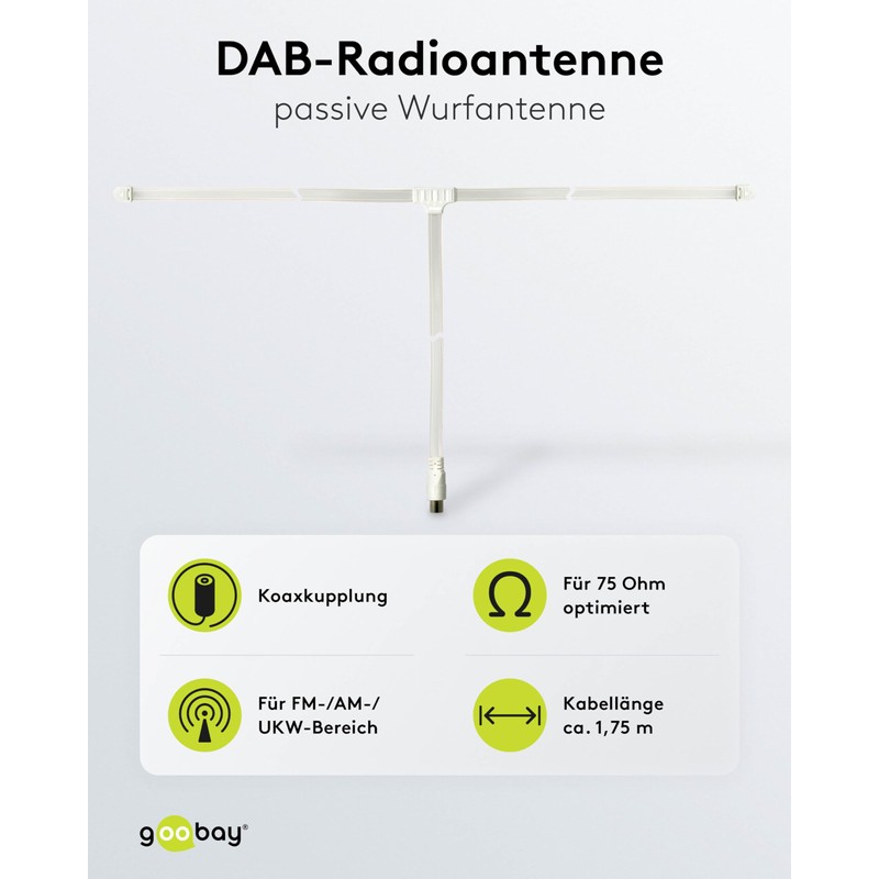Wentronic 68850-GB FM dipol Antenna Coax jack