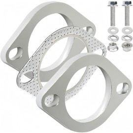 Korekaou Muffler Gasket, 1 Set, Stainless Steel Muffler, Flange, Bolt Nut Included, Universal Use, Car Silencer Gasket (φ63)