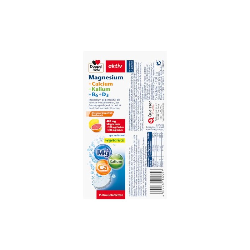 Doppelherz Magnesium + Calcium + Potassium + B6 + D3