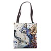 Siberian Husky Watercolor with Butterflys Tote Bag