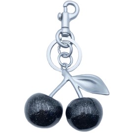 [Sqzrpomddy] Women Red Cherry Bag Charm Purse Charm Keychain- Car Cherry Accessories for Purse Bag, Black, Free size