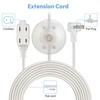 PEESIN 6 FT Clear Extension Cord with Foot Switch, 3-Outlet
