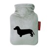 Huuraa Taschenwärmer Dackel Silhouette Geschenk 0,2 Liter Grey Mini Veloursbezug