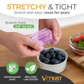 Orblue Silicone Stretch Lids 6-Pack Small for Fresh Food Storage - Seal in Flavors, Keep Food Fresh and Reduce Waste Lilac