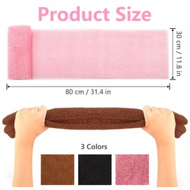 3 Pcs African Net Sponge, African Net Long Bath Net Sponge Bathing Body Exfoliating Shower Body Back Scrubber Skin Smoother,for Removing Dead Skin Dirt Oil, 80×30cm (Black+Pink+Brown)