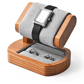 Papten SM23607 Single Watch Stand, Wooden Display, Storage, Photography, Luxury, Stylish, Compatible with Eligible Invoices