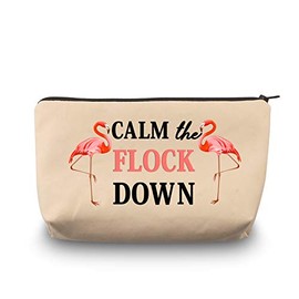 Funny Flamingo Gift Calm The Flock Down Flamingo Cosmetic Bag Fun Flamingo Party Gift Flamingo Lover Gift (Calm The Flock Down-2)