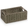 Woodluv Storage Baskets set of 2, Paper Rope Storage Boxes