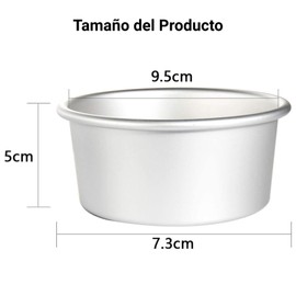 Moldes Redondos de Aluminio para Hornear Mini Moldes para Pastel Individual para Tartas, Chocoflan, Mini Flan, Brownies, Postre y Quiches, 6 Piezas