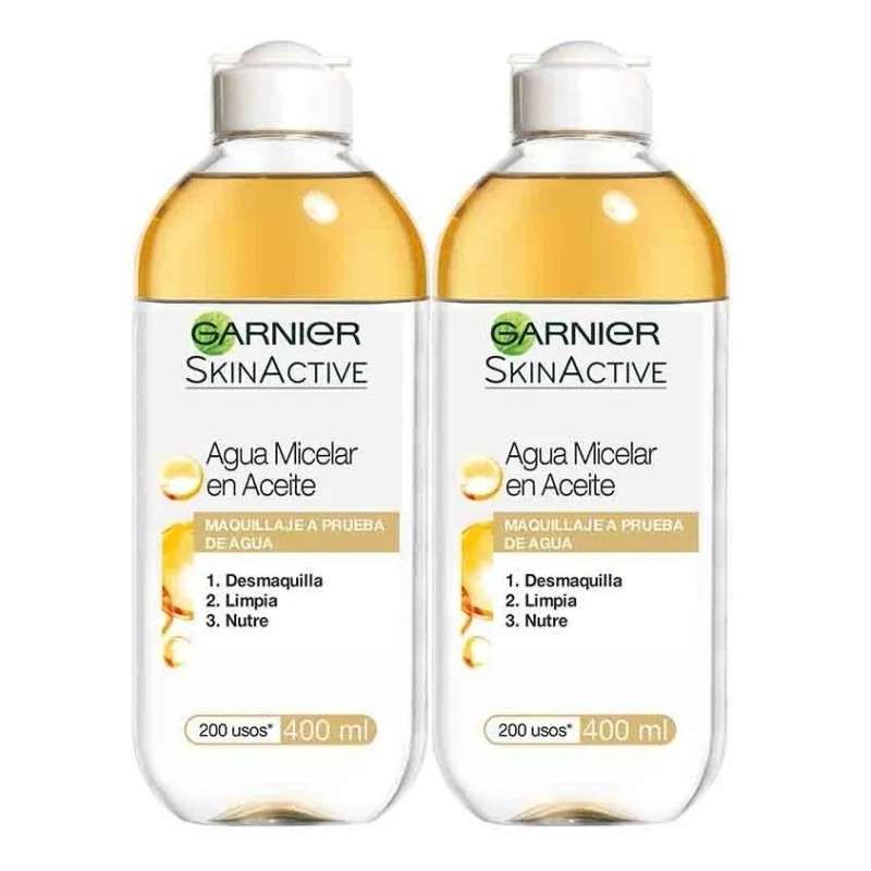 Pack X2 Agua Micelar En Aceite 400mL Garnier Skin Active