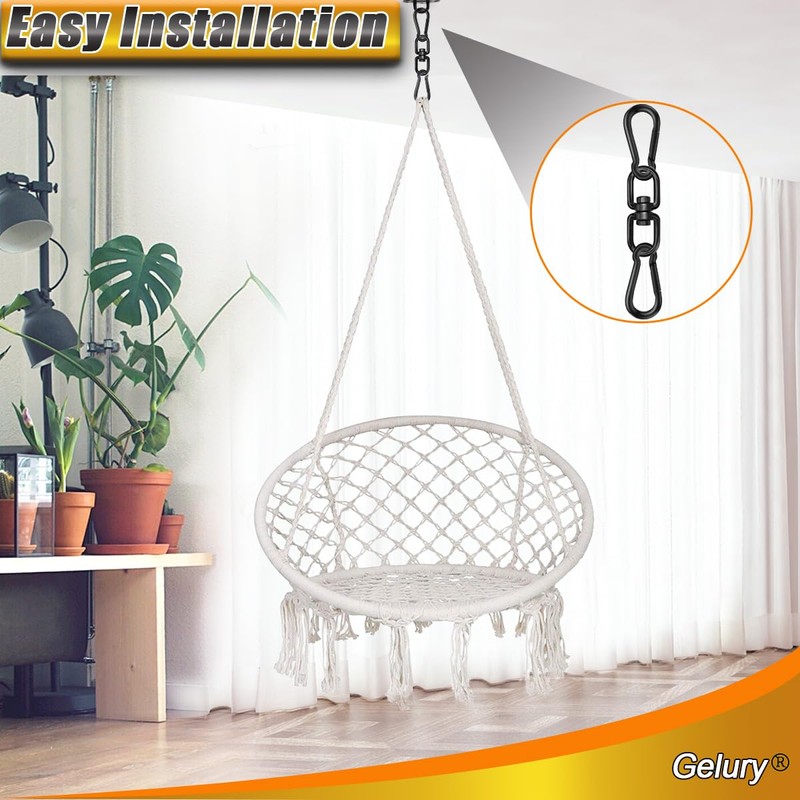 Gelury 2+1 Heavy Duty 304 Stainless Steel Swing Swivel Ring,