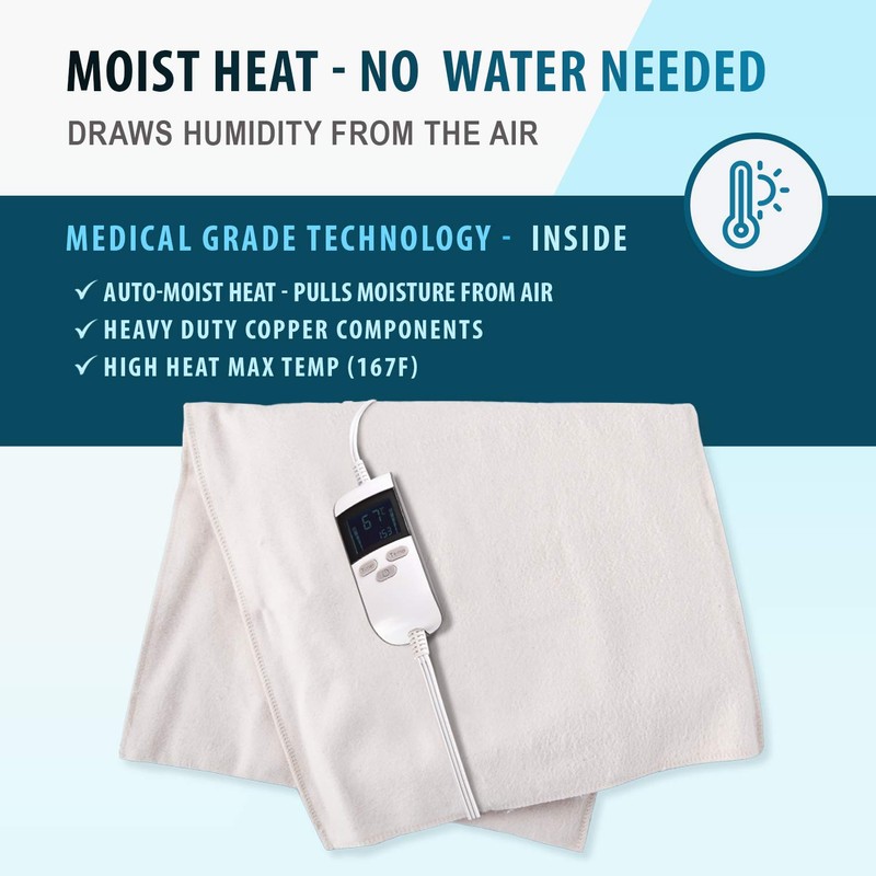 Moist Heating Pad with Auto Shut Off for Cramps and