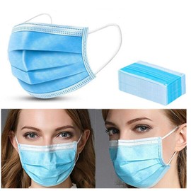 Blue Disposable Three-Layer Face Protector, Anti-Dust, Anti-Odour, Anti-Pollen, Product 50_pcs