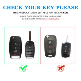 MILD EAST for Kia Flip Key Fob Cover, Key Shell Case for Sorento Sportage Rio Soul Forte Optima Carens Picanto, Green, middle