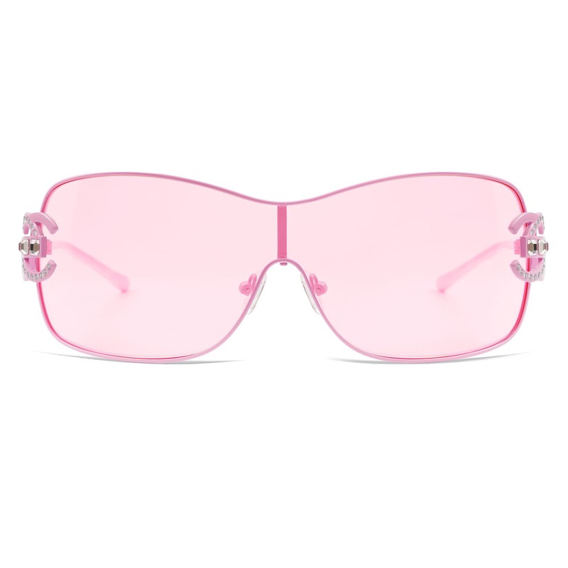 VANLINKER Wrap Around Y2K Sunglasses for Women Men Trendy Oversized