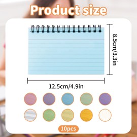 Coloured Index Cards 10 Packs 500 Sheets Flash Cards, Coil Multicolor Flash Cards Revision Record Cards Note 12.5x8.5cm, 10 Colours for School Learning Memory, Office, School, Home Note Taking ﻿