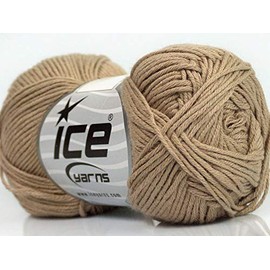 Beige Cotton Bamboo Yarn - 50 Gram, 153 Yards, 2 Weight (Sport, Fine)