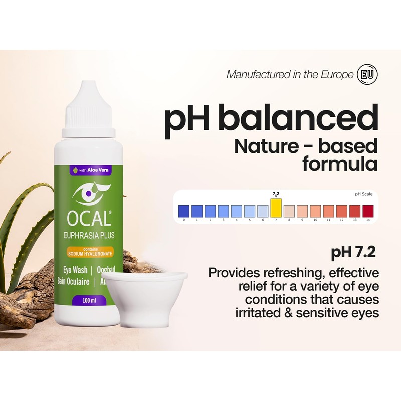 OCAL Euphrasia Plus Eye Wash – 100ml | with Aloe