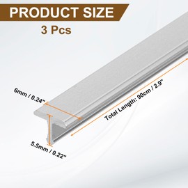 uxcell 3Pcs 2.9ft x 0.24" t Molding Floor Transition Strips, Aluminium Alloy Vinyl Flooring Gap Trim for Joining Laminate Planks Tiles Floor Gaps, Gray