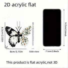 Creative Butterfly & Cross Design Car Ornament, Animal Shape Car Hanging Decoration, Car Rear Mirror Pendant, Car Interior Decoration Accessories