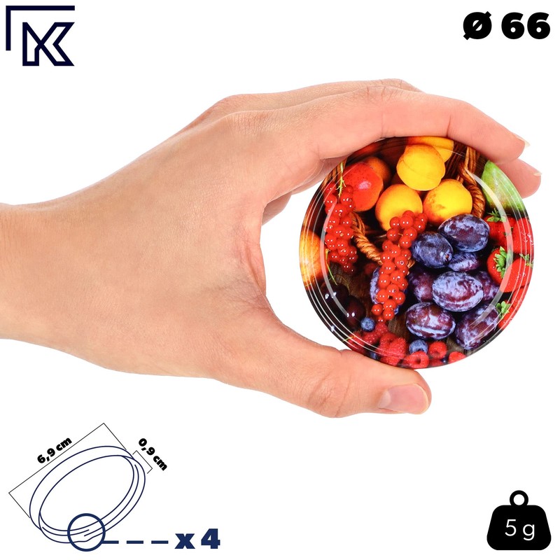 KADAX Screw Lid fi66 mm, Replacement Lid Set Made of