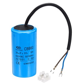 PATIKIL CBB60 30uF Running Capacitors, AC 450V 2 Wires 50/60Hz Cylinder 93 x 50 mm for Air Compressor Motor, Washing Machines, Refrigerators Engine Start