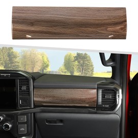Jimen Compatible with Ford F150 2021-2024, Center Console Co-Pilot Storage Box Panel Cover Trim (Wood Grain)