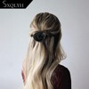 SXQLYH 2 Stück Damen Haargummis Scrunchies Satin mit Groß Rose