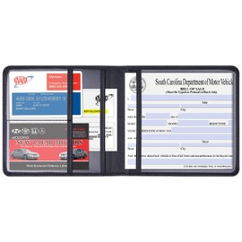 Wisdompro Car Registration and Insurance Holder 2 Pack PU Leather Vehicle Glove Box Documents Organizer Auto Accessories Wallet Paperwork Case for Women ID Card, Driver's License - Pink and Black