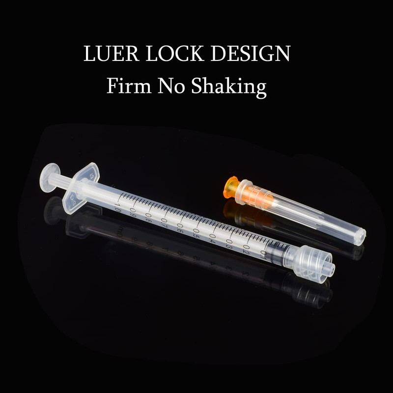 100 Pack 1ml with 25 Gauge 1 Inch Luer Lock