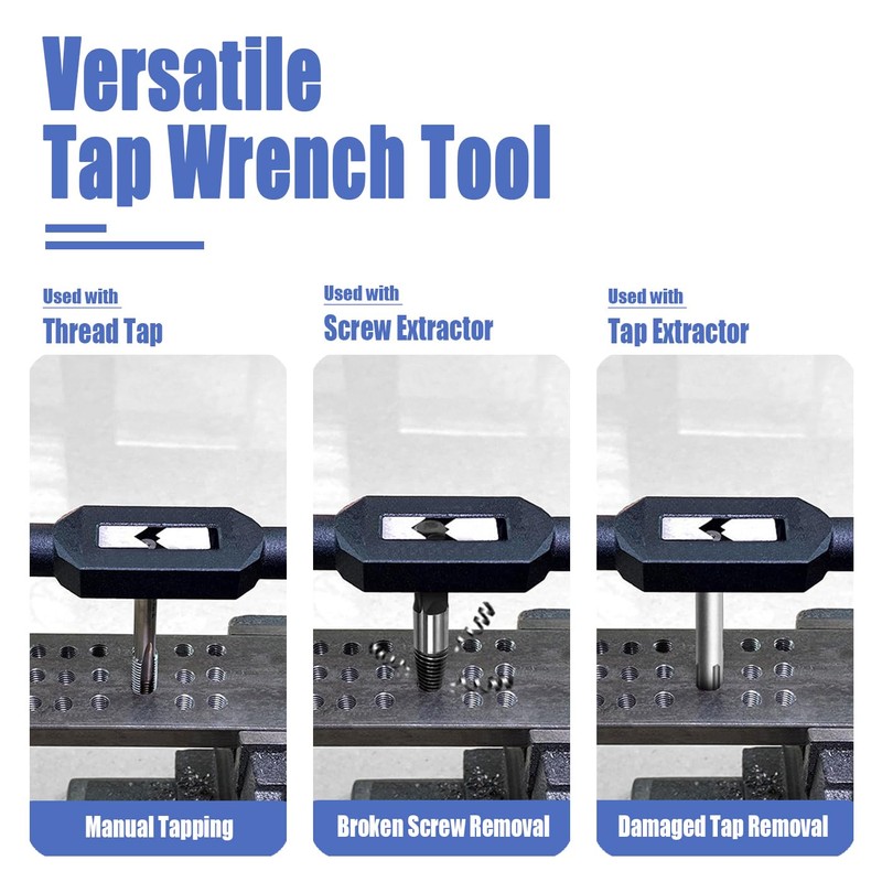 Mesee Adjustable Tap Wrench Plastic Dipped Handle Thread Tap Holder