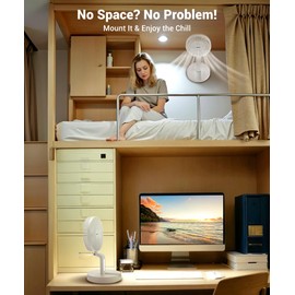 Geek Aire Personal Cooling Fan that Blow Cold Air, Portable Rechargeable Desk Fan with LED, Oscillating Standing Table Fans, Battery Powered Floor Fan for Bedroom, Travel, Dorm, Cruise RV Essentials