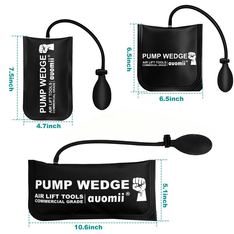 Air Wedge Bag Pump, 3 Pack Commercial Inflatable Air Wedge
