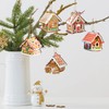 60 Pcs Christmas Gingerbread House Ornament Wooden Christmas Tree Hanging