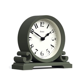 Jones Clocks® Saloon Mantel Clock - Traditional/Classic Design - Bedroom Clock - Living Room Clock - Office Clock - Mantel Clock - Desk Clock - Shelf Clock - Small Clock (Asparagus Green)
