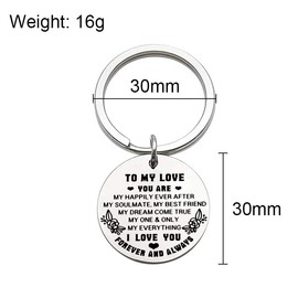 Valentines Day Gifts for Wife Girlfriend Husband, Boyfriend BF Hubby Gift Key Chain for Birthday Anniversary, To My Love Keychain Fiancee Fiance Gifts for Him Her