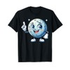 Cartoon Moon Character Smiling And Pointing Upwards For Kids T-Shirt