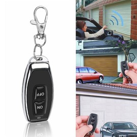 Keyless Entry Remote Control Key Fob, Antitheft Keyless Entry Systems, 4PCS Wireless Remote Control Switch Metal Keychain Black for Garage Door 12V 433MHz
