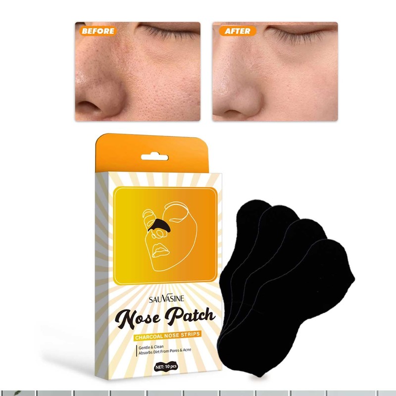 Charcoal Nose Patch, Blackhead Removal Strips, 10 Pack, Deep Cleansing