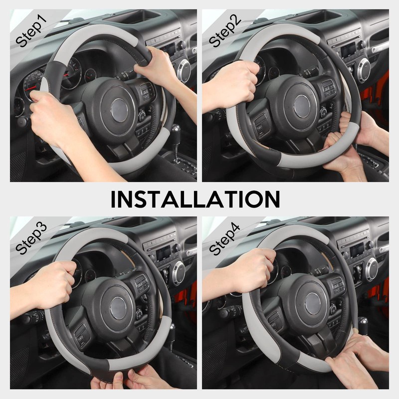 SEG Direct Car Steering Wheel Cover Large-Size for F150 F250