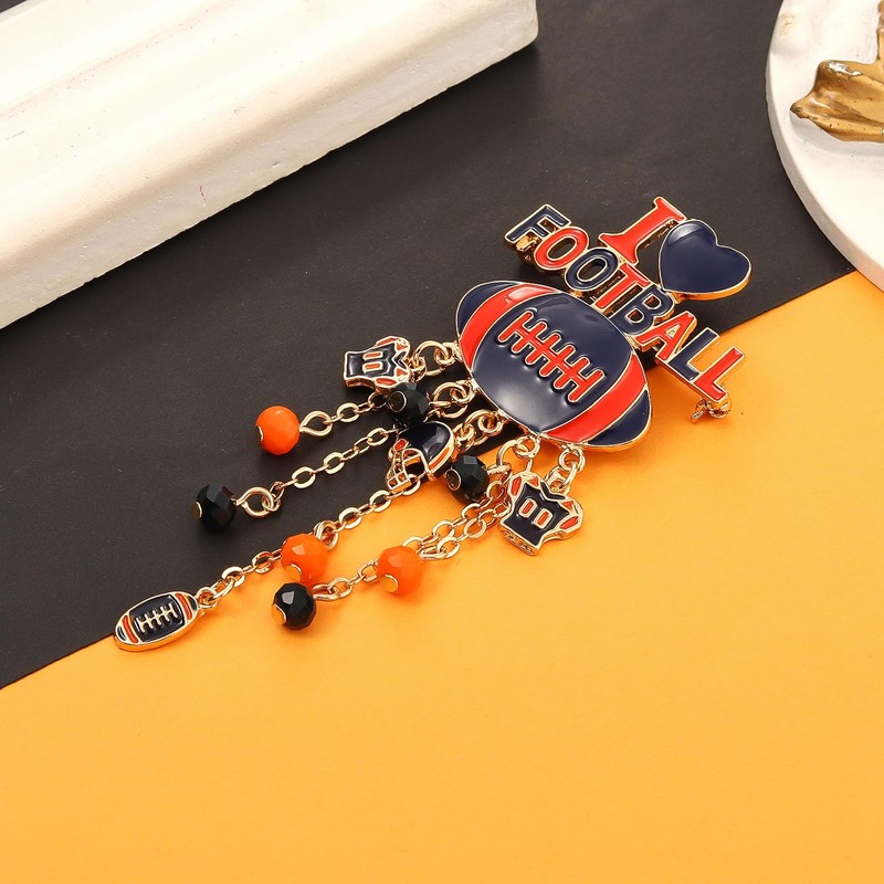 Football Brooch Pin for Women Enamel Game Day Football Helmet