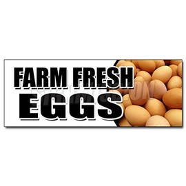 12" FARM FRESH EGGS DECAL sticker organic range free milk dairy cheese brown