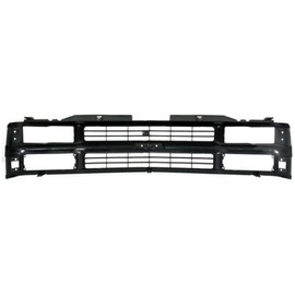 For Chevy C1500 / K1500 Grille Assembly 1994 95 96 97 98 1999 | Cross Bar | Painted Black Shell & Insert | w/Composite Headlights | w/Sport Package | Plastic | GM1200239 | 15981092
