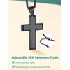 Black Cross Necklace, Men's Stainless Steel Large Cross Pendant Strong